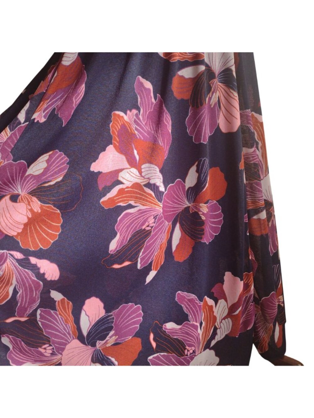 Anthropologie Floral Halter Dress L NEW Navy Purple Strappy Open Back Maxi - Picture 8 of 10